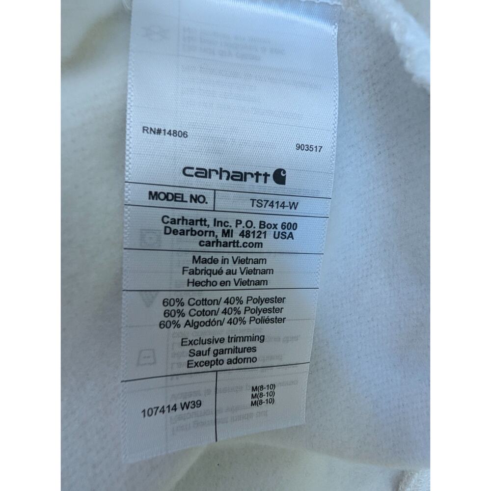 Carhartt Sawyer Script Logo Hoodie Womens M White 107414 NWT - Picture 6 of 8